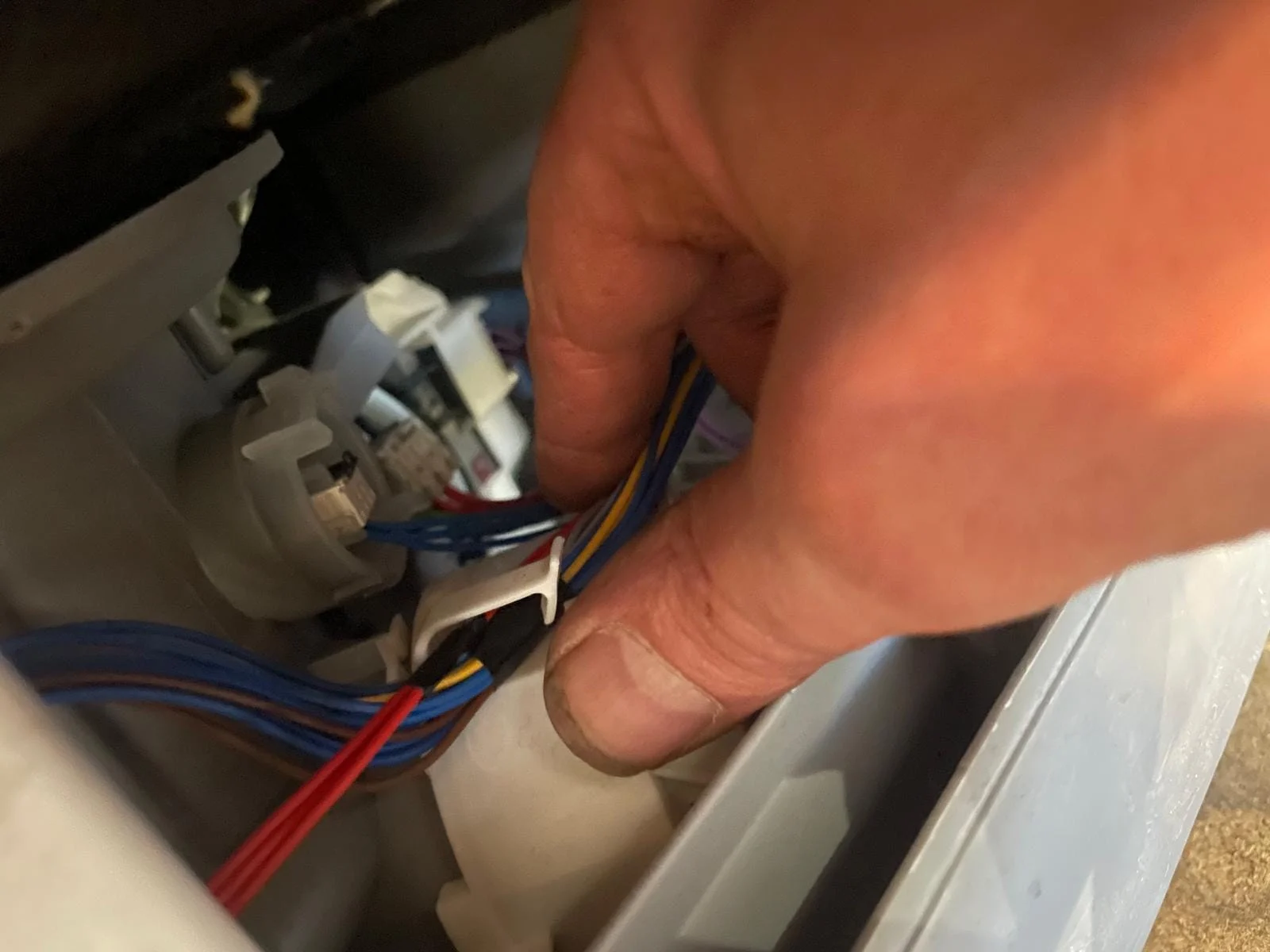 The dishwasher wash pump is responsible for circulating water at high pressure. Whistling sounds often indicate internal wear or limescale build up in this component.